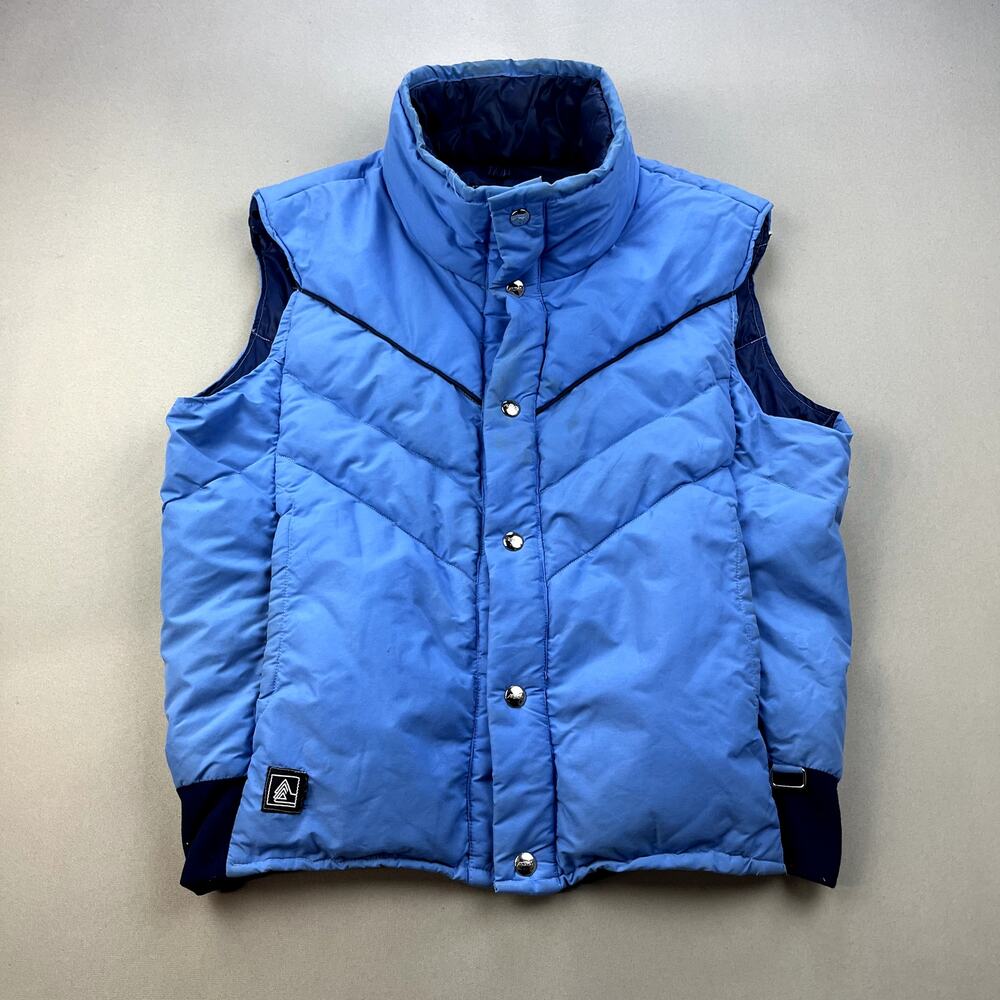 Vintage Altra Ski Vest Jacket Puffer Adult Medium Blue Quilted Outdoors USA 80s